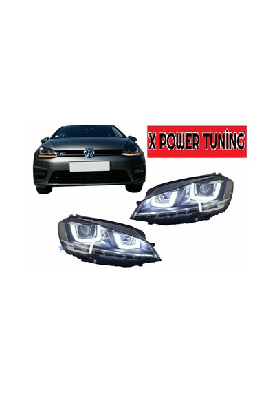Vw Golf 7 2012-2016 Mk7 Çift U Ledli Ön Far