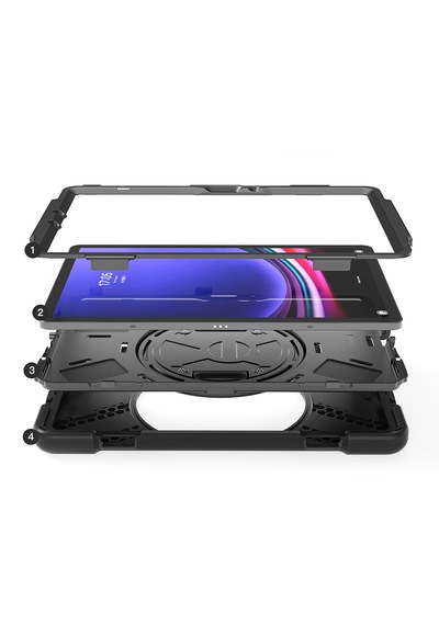 Samsung Galaxy Uyumlu Tab S10 Fe S9 S9 Fe S10 Tablet Kılıf Ayarlanabilir 360 Korumalı Omuz Askılı Standlı Koruyucu Zırhlı Kapak Tablet Kılıfı