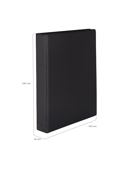 Evrak Sunum Klasörü A5 Pvc 3 Cm 4 Halkalı 200 Yaprak 19.5x23 Cm Siyah