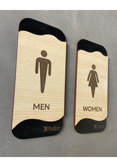 Meşe Serisi Mdf Kadın Wc Ve Erkek Wc Set