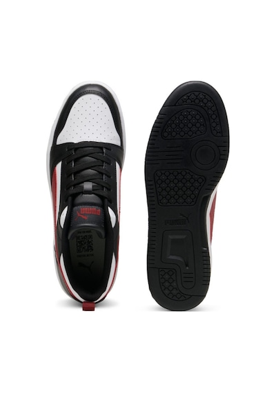 Puma Rebound V6 Low Sneaker Beyaz - Bordo - Siyah