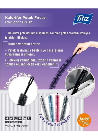 5'li Set 4 Adet Kalorifer Petek Oda Nemlendirici 1 Adet Kalorifer Temizleme Fırçası Seti Beyaz Tr Diğer