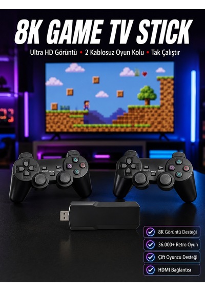 8k Game Box 36500 Oyunlu Game Stick Oyun Konsolu