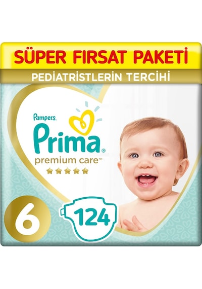 Prima Premium Care 6 Beden Bebek Bezi 62x2 124 Adet 2'li