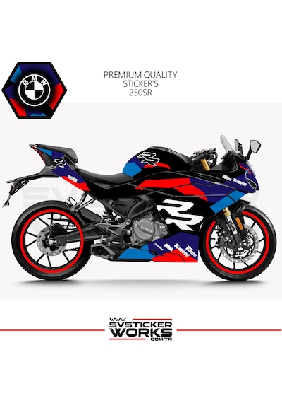 Cfmoto 250sr Kaplama Bmw Hp4 Desen Motor Kaplama Modeli Hazır Kit Siyah