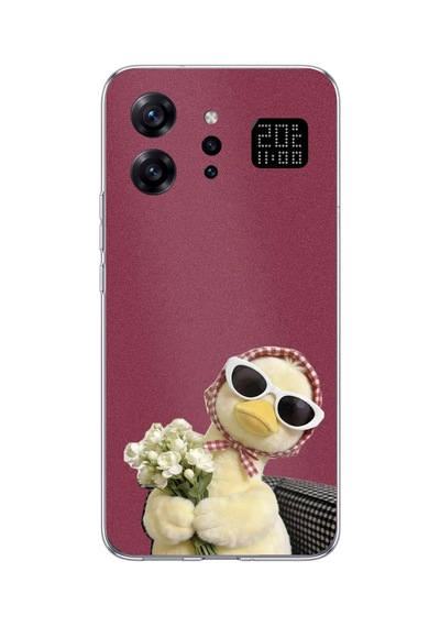 Infinix Note 60 Ultra Uyumlu Çiçekli Ördek Baskılı Silikon Kılıf