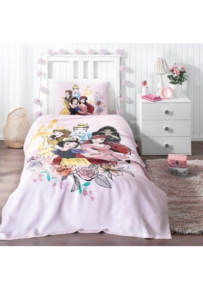 Özdilek Lisanslı Disney Princess Rose Pike Takımı Tek Kişilik Ranforce Pembe