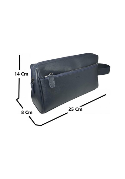 Çanta Yurdu Hakiki Deri Ca251 Dopp Kit El Çantası Lacivert Lacivert