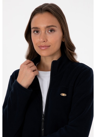 U.S. Polo Assn. Kadın Lacivert Fermuarlı Dik Yaka Polar Sweatshirt 50316729-VR059