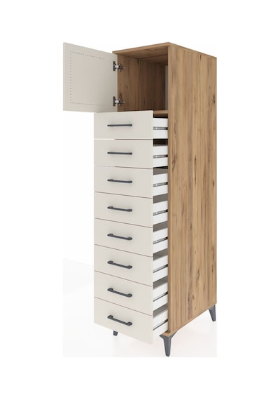 Kronos Dolap Tek Raflı 8 Çekmeceli Tek Kapaklı 44x59x182 Çam-... Çam Kronos Dolap Tek Raflı 8 Çekmeceli Tek Kapaklı 44x59x182 Çam-... Çam