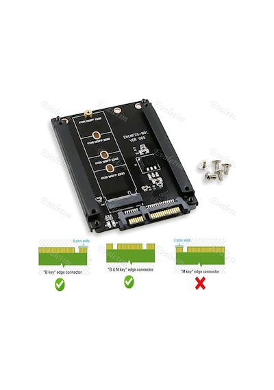 B+M Key M.2 Ngff Ssd To 2.5 Sata 4358A Çevirici Dönüştürücü Adapt