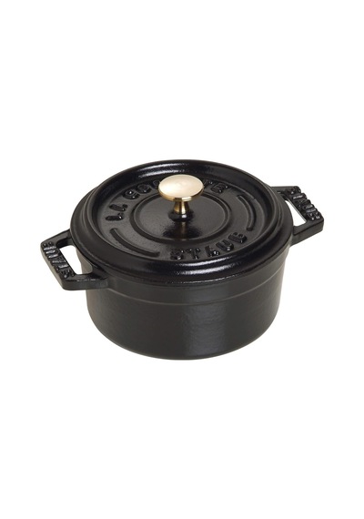 Staub 40500-101-0 Mini Güveç, Yuvarlak Kapaklı 10 Cm, 0,25 L, İndüksiyona Uygun, Mat Siyah Emaye Kap İçi, Siyah Diğer