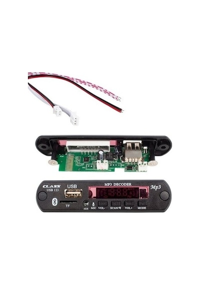 Bluetoothlu Araç Oto Teyp Aux Usb Sd Tf Çevirici Dönüştürücü 12v N11.289