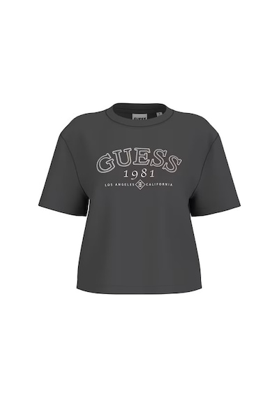 Guess Arianna Boxy Logo Kadın T-shirt V6gı04k2965 Siyah