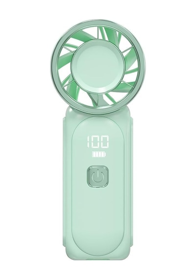 Fs-24 Dijital Ekranlı Taşınabilir Mini Turbo Fan 6 Kademeli Yüksek Hızlı El Vantilatörü, 3000mah Şarj Edilebilir Batarya, Lcd Göstergeli Ultra Hafif Cep Fanı Beyaz, Fs-24