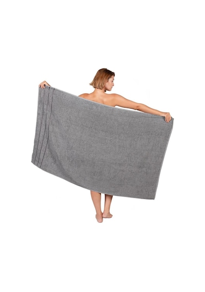 Bej Banyo Havlusu Tekli Dora 90x150 Cm Yüksek Emici Gri