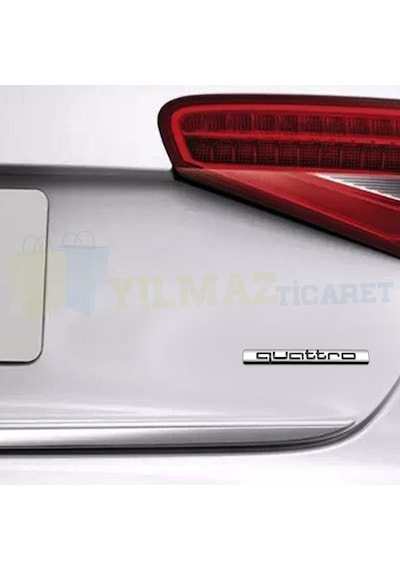 Audi Quattro Bagaj Çamurluk Logo Amblem Paslanmaz Çelik Siyah