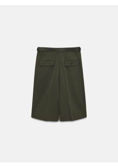 Dilvin 72652 Pilili Kemerli Bermuda-haki Haki