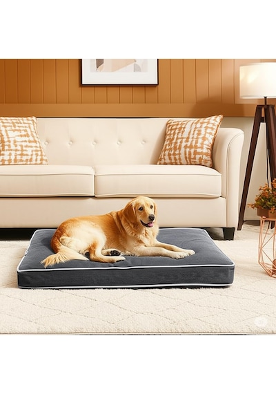 Ayrex Premium Visco Dolgulu, Fermuarlı, Kaymaz Tabanlı Ve Yıkanabilir Köpek Yatağı - Xxl 85x125x10 Cm