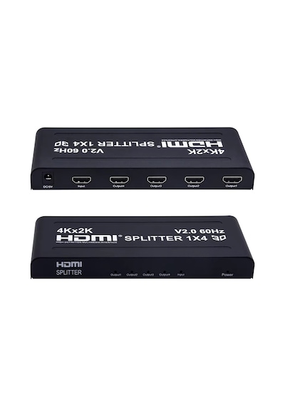 Lunatic 8056 4 Port Çoklayıcı 1x4 Hdmı 2.0 Splitter 4k 60hz 1 Giriş 4 Çıkış 4 Port Uhd Yüksek Hızlı Sinyal Dağıtıcı Monitör Projektör İçin 3d Hdcp Desteği