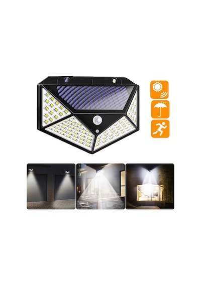 Bahçe Aydınlatması Solar Lamba 100 Led Çok Renkli