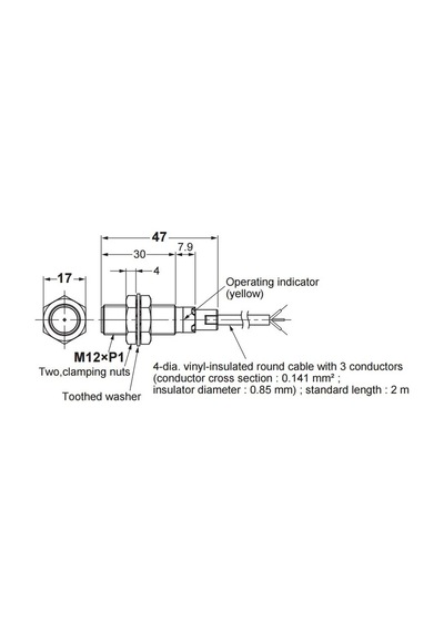 E2b-m12ks04-wp-b1 2m M12 4mm Pnp No 2mt Kablolu Endüktif Sensör Omron