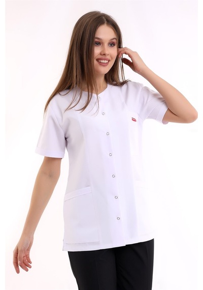 Beşgen Yaka Kadın Tek Üst - 171 Beyaz-6014