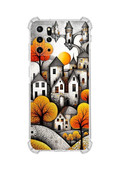 Printify Samsung Galaxy S20 Plus İle Uyumlu Düşlerin Dansı Serisi Göçebe Şatolar Tasarımlı Uv Baskılı Köşe Korumalı Antişok Kılıf Şeffaf
