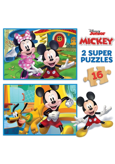 Educa 2x16 Parça Mickey Mouse Ahşap Puzzle 1