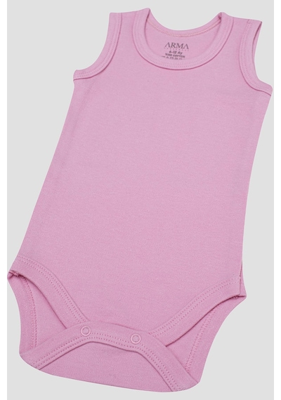 Arma Yıldız %100 Organik Pamuk 3'lü Pembe Bebek Atlet Çıtçıtlı Zıbın Body Pembe
