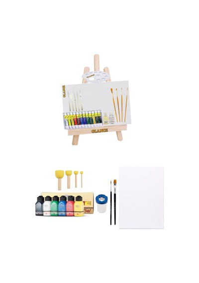 Ekonomik Yağlı Boya 12x12 Ml-akrilik Boya 6x75 Ml Başlangıç Seti