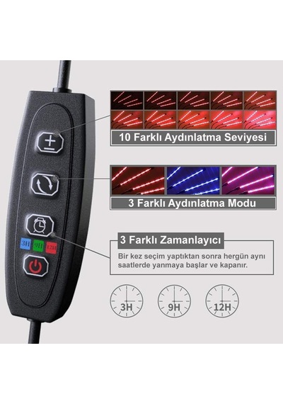 Tr Bitki Büyütme Lambası Tam Spectrumlu 4 Başlı/gt-pg22