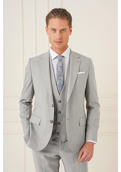 Efor Tk 902 Slim Fit Gri Klasik Takım Elbise Gri