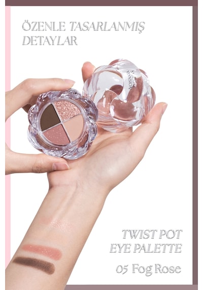 İpeksi Dokulu 4'lü Far Paleti Muzıgae Mansıon Twist Pot Eye Palette 05 Fog Rose 05 Fog Rose