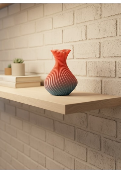 Romantik Figürlü Süslük Vazo Modern Tasarım 15 Cm Pembe