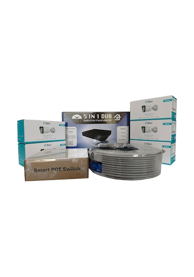 Ttec 5'li İp Güvenlik Kamerası Seti, Mikrofonlu, Uzaktan İzleme, Gece Görüş