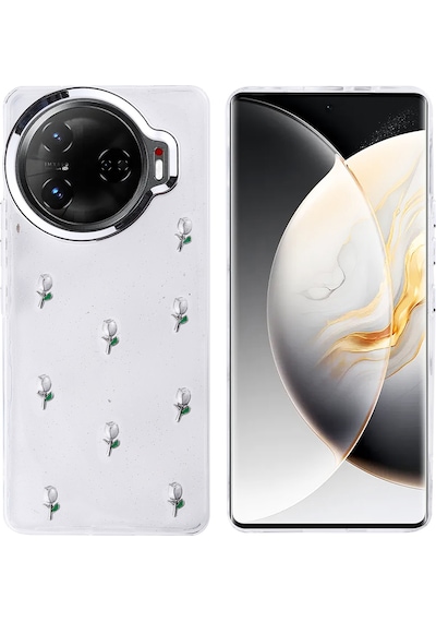 Tecno Camon 30 Pro 5g Kılıf Airbag Tasarımlı Simli Şeffaf Kutup Kapak