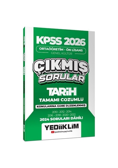 2026 Kpss Ortaöğretim Önlisans Tarih Konularına Göre Çıkmış Sorular Yediiklim Yayınları