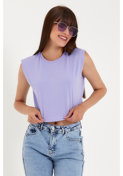 Kadın Regular Fit Crop Tişort Spr22tsk128 001