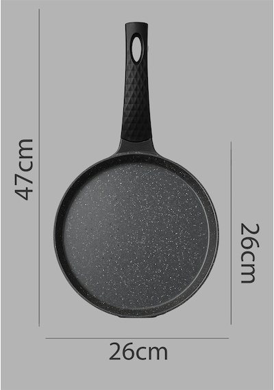 Polochef Granit Döküm Krep Ve Gözleme Tavası 26 Cm Siyah