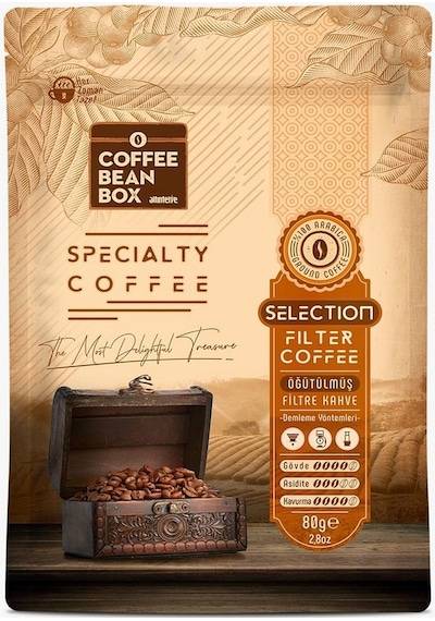 Altın Telve Coffee Bean Box Bi'dünya Filtre Kahve World Coffees 80'ler 6 x 80 G