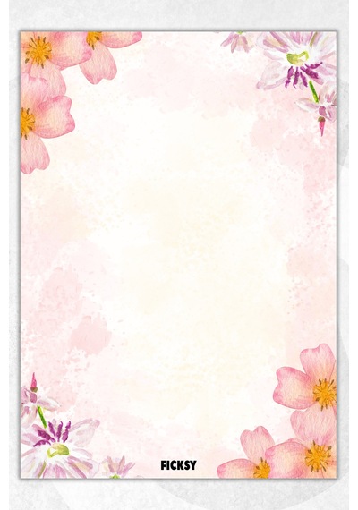A5 Çiçek Bloknot Çizgisiz Defter - 50 Yaprak - Memopad - Notepad - Not Defteri - Not Kağıdı - 2976 Çok Renkli
