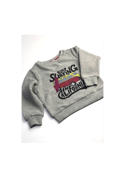 Erkek Çocuk Baskılı Sweatshirt ,gri %100 Pamuk Rahat Ve Yumuşak Gri