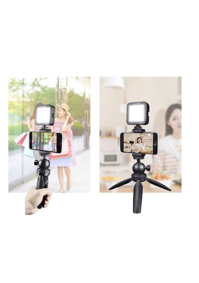 Ayex Pocket M2t Mini Masaüstü Tripod + Telefon Tutucu 19cm Yükseklik Ayarı, 2,5kg Taşıma Kapasitesi, 360 Döner Kafa -