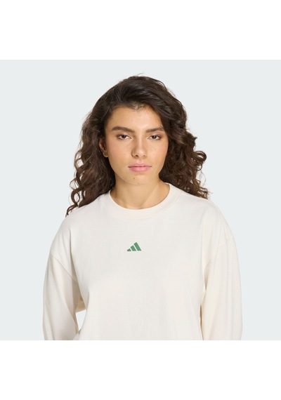 Adidas Hz0862 W 3ss Gfx Ls2 Kadın Tişört Bej