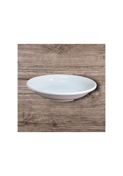 %100 Kırılmaz 12'li Melamin Çukur Yemek Tabağı - 19 Cm Derinlik 3,5 Cm Beyaz Makinede Yıkanır Beyaz
