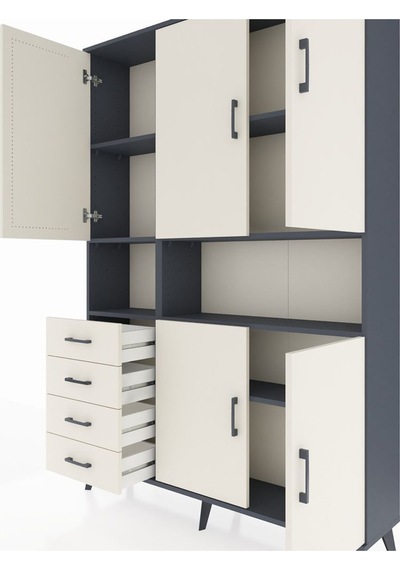 Arges Dolap 7 Raflı 4 Çekmeceli 5 Kapaklı 132x30x195 Antrasit-aytaşı/aytaşı Aytası/aytası Arges Dolap 7 Raflı 4 Çekmeceli 5 Kapaklı 132x30x195 Antrasit-aytaşı/aytaşı Aytası/aytası