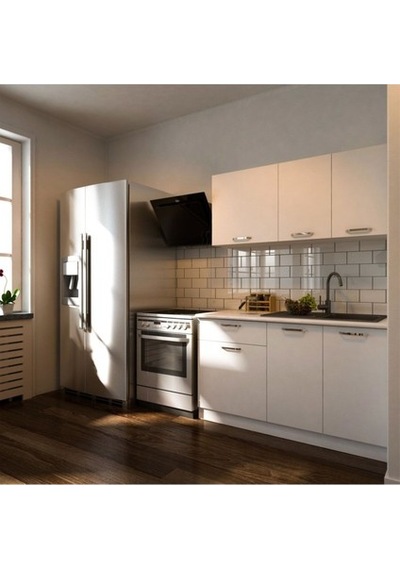 Tdesigno Eftalya Hazır Mutfak Dolabı 140 Cm - Tezgah Dahil Beyaz