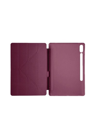 Galaxy  Uyumlu  X610 Tab S9 Fe Plus 12.4 Kılıf Kalemlikli Mars Tablet Kılıfı - Mürdüm Arka Kapak