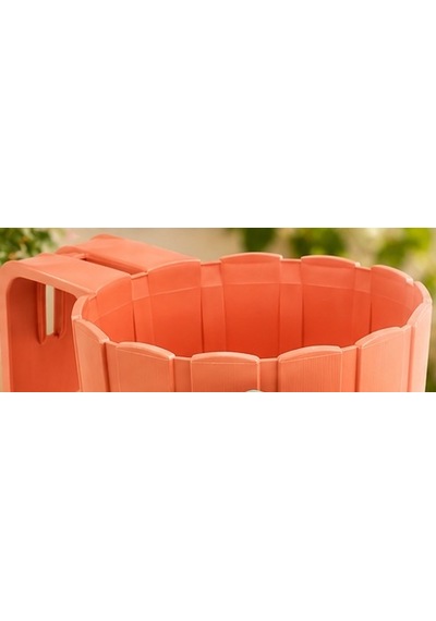 Storeşahin 3d Baskı Askılı Balkon Saksısı Dikey Çizgili Dekoratif Çiçek Ve Aromatik Bitki Saksısı - Mercan Shn0720